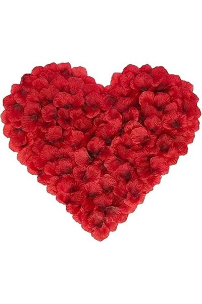 Generic مجموعة من ١٠٠٠ بتلة ورد - زينة عيد الحب | بتلات حمراء لليلة رومانسية مميزة، زفاف