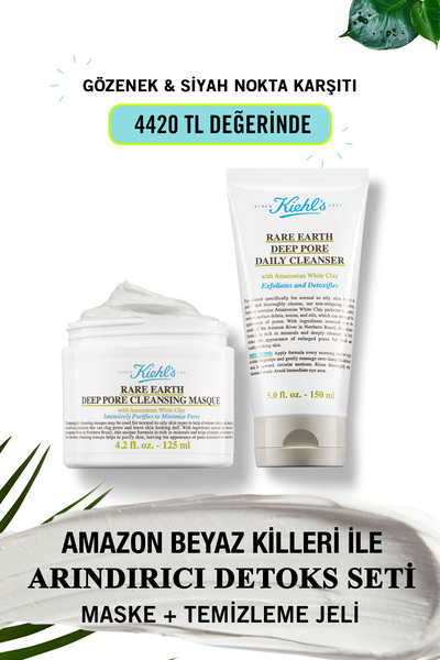 Kiehl's Rare Earth Siyah Nokta Karşıtı Gözenek Sıkılaştırıcı Detoks Bakım 2 l...