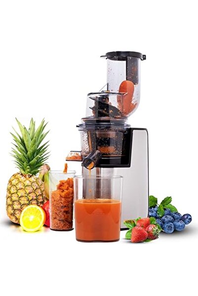 Generic Geepas Gsj44019Uk 200W Masticating Slow Juicer Machine Cold Press Juicer, 80 mm Big Wide Mouth, Crea