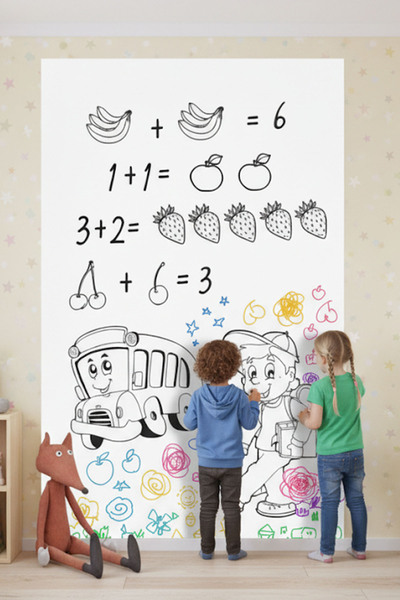 TechnoStation Yapışkanlı Duvara Yapıştırılabilen Beyaz Yazı Tahtası Çocukları...