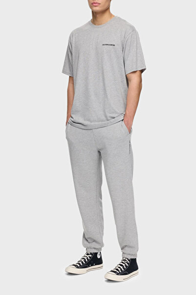 LES BENJAMINS Ανδρικό παντελόνι Jogger με λογότυπο, κανονική εφαρμογή, κανονική μέση, ριμπάνα πόδια LBNOOSCORMU