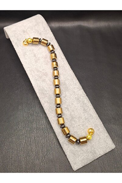 Han Ticarethane Special Design Magnetic Natural Stone Gold Color Hematite Bra...