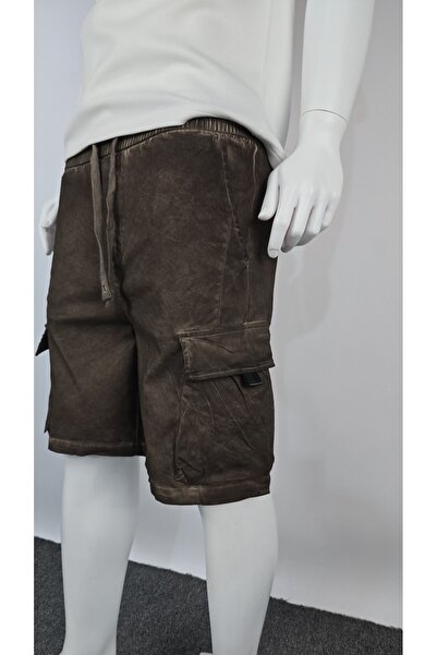 Red Planet Men’s Washed Fabric Shorts with Side Pockets