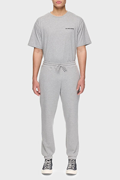 LES BENJAMINS Ανδρικό παντελόνι Jogger με λογότυπο, κανονική εφαρμογή, κανονική μέση, ριμπάνα πόδια LBNOOSCORMU