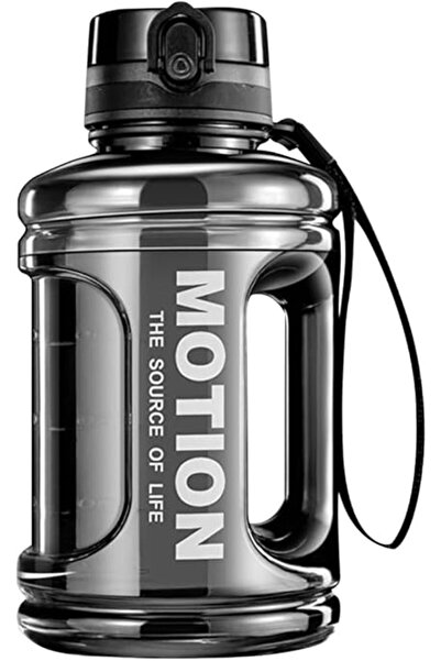 Generic زجاجة مياه كبيرة سعة 1.5 لتر، 50 أونصة، إبريق مياه أسود مانع للتسرب وخالي من مادة BPA مع مقبض وغطاء من القش، 0.4