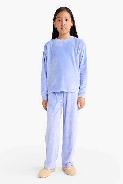DeFacto Kız Çocuk Regular Fit Polar 2li Pijama Takımı D1068A825WN