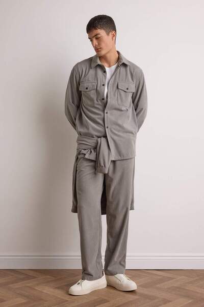 DeFacto Wide Leg Pocketed Wide Leg Velvet Trousers E9434Ax25Au