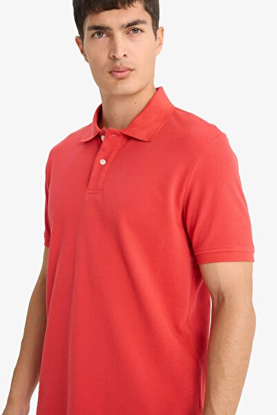 DeFacto Regular Fit Polo-Kragen Piqué Kurzarm-T-Shirt E9504AX25SM