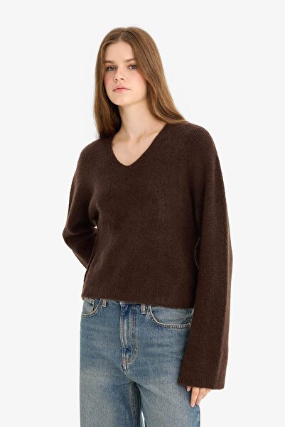DeFacto Regular Fit V-Neck Sweater F4800Ax25Wn