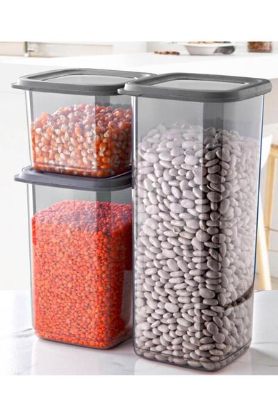 Omnipazar Sy-2735 Fresca Square Food Storage Container Silicone Lid Set of 3
