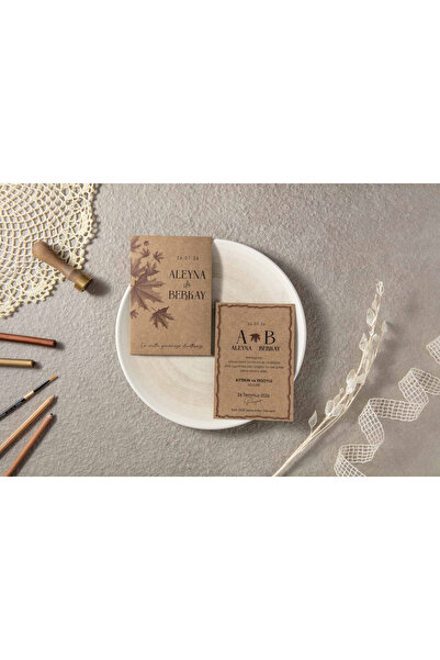 İKLİM DAVETİYE Düğün Davetiyesi / Nişan Davetiyesi / Nikah Davetiyesi / (50 A...