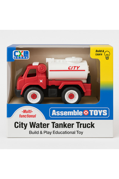 TSUMAB Assemble Toys City Water Tanker Truck – Build & Play Educational Toy