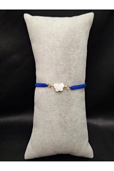 Han Ticarethane Butterfly Model Natural Stone Macrame Bracelet