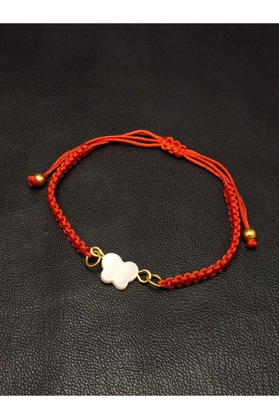 Han Ticarethane Butterfly Model Natural Stone Macrame Bracelet