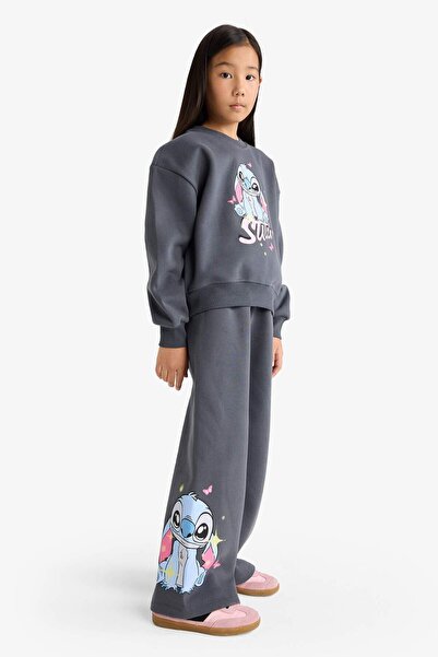 DeFacto Kız Çocuk Disney Lilo & Stitch 2'li Takım Sweatshirt Eşofman Altı G1020A825WN