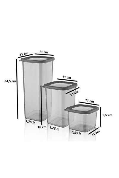 Omnipazar Sy-2734 Fresca Square Food Storage Container Hard Lid Set of 3