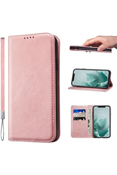 Generic LANJLM iPhone 11 Pro Max Case PU Leather Wallet Case Card Holder Shockproof Flip Cover - Rose gold
