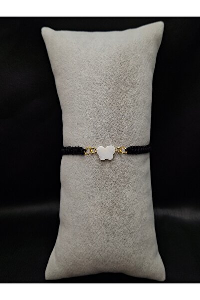Han Ticarethane Butterfly Model Natural Stone Macrame Bracelet
