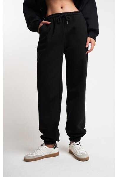 citycenterfashion Women's Winter Thickened Fleece-Lined Sweatpants Cty-Abr-5641 Waist Leg Elastic Rope Tie