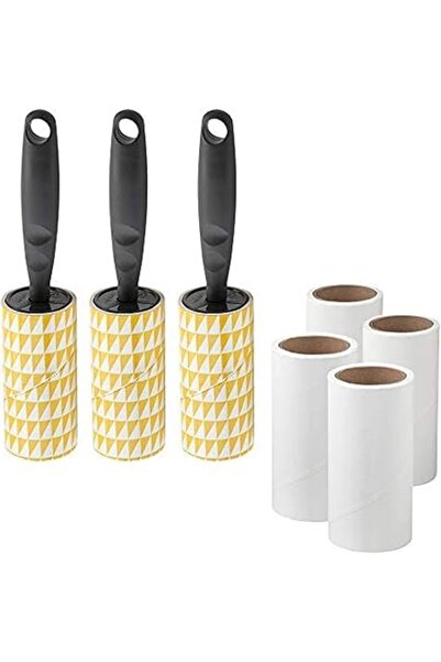 Generic مجموعة ايكيا باستيس من 3 بكرات إزالة الوبر باللون الرمادي مع 4 بكرات ...