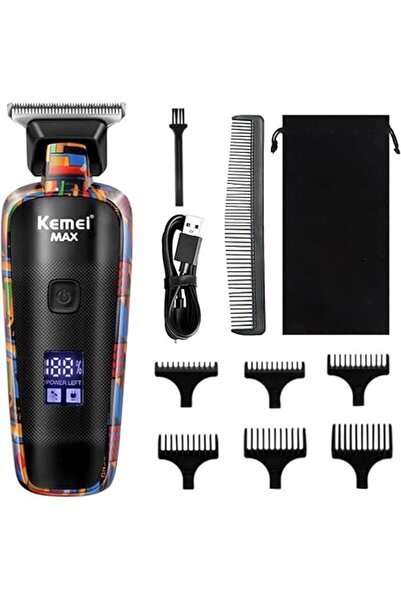 Generic ماكينة حلاقة الشعر الاحترافية KEMEI KM-MAX5090 للرجال، لاسلكية، شاشة ...
