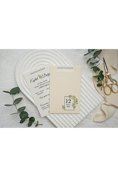 ERDEM DAVETİYE Düğün Davetiyesi / Nişan Davetiyesi / Nikah Davetiyesi / (50 Adet) Baskı Hariç Davetiye 9271
