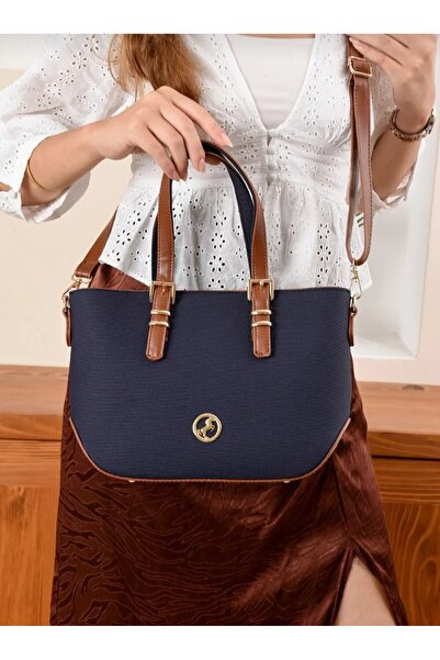 eflanmoda Women's 3-Compartment Adjustable Long Strap Hand and Shoulder Bag Dimensions 32X24 cm