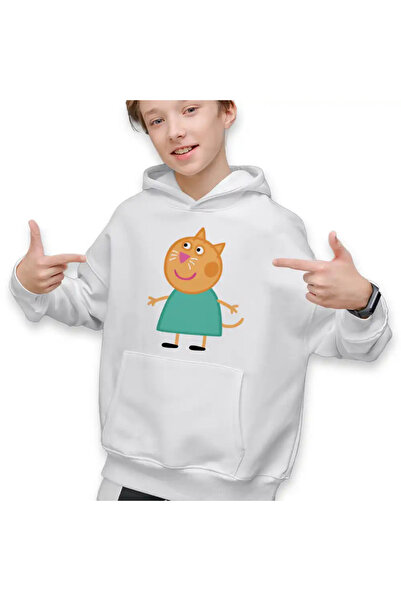 OEM Πέππα το Γουρουνάκι Pepa Kids Φούτερ με Κουκούλα για Αγόρια Γάτα με Ζάχαρη