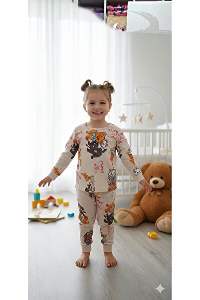 Yalçınoğlu Kids Σετ πιτζάμες για κορίτσια I Μακρυμάνικα άνετα ρούχα για το σπίτι I Βαμβακερό - Μαλακό σετ για κορίτσια