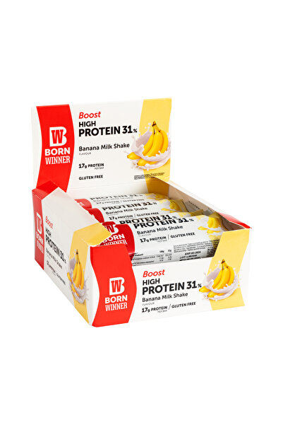 Born Winner بورن وينر بروتين بار بووست بالحليب بالموز 55gx12 BW Protein bar B...