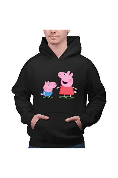 OEM Ανδρικό Φούτερ με Κουκούλα Peppa Pig και George Pepa