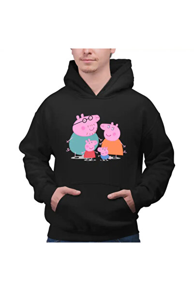 OEM Ανδρικό Φούτερ με Κουκούλα Peppa Pig Family