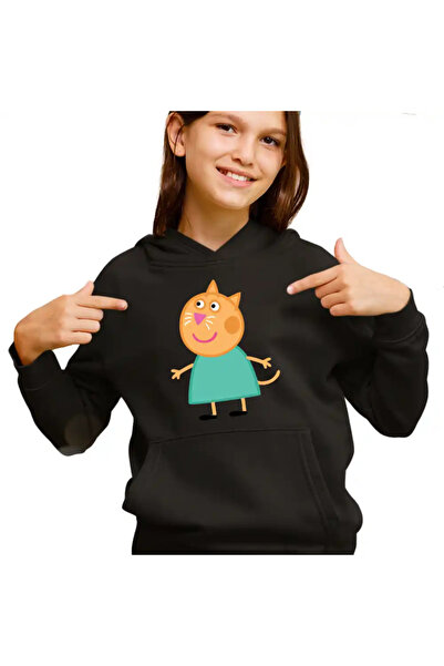 OEM Πέππα το Γουρουνάκι Pepa Kids Girls Hoodie Candy Cat