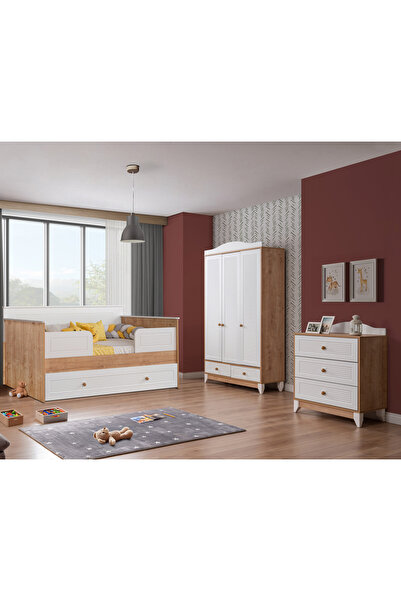 miracool Sidney Sedir Bebek ve Çocuk Odası / Yatak ve 7Parça Uyku Seti Dahil / Ücretsiz Kurulum