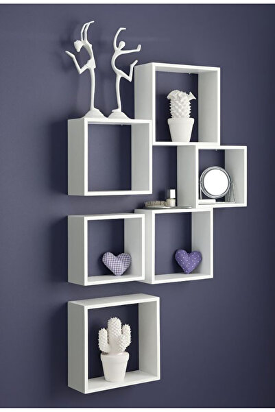 Modern home Floating Square Cube Wall Shelves White (20 x 20+30 x 30+40 x 40) x 13) x 2cm