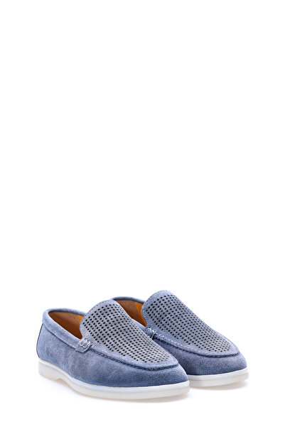 TUGERDİ Blue Denim Genuine Leather Rubber Sole Men's Casual Shoes Tg098191310201221028