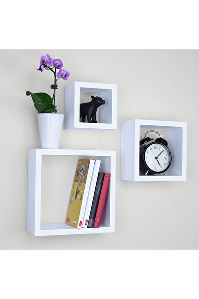Modern home 3-Piece Wall Mount Shelf White 9.9 x 7.7 x 5x5inch