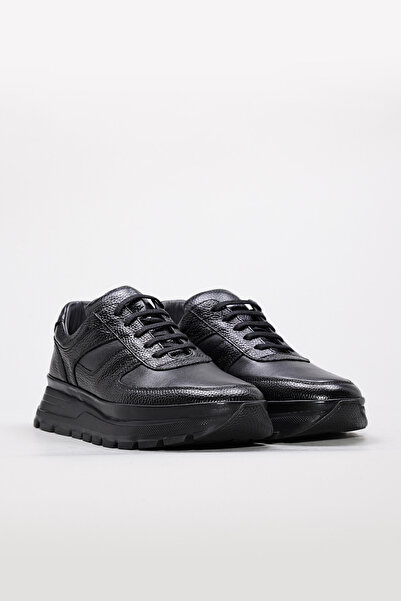 TUGERDİ Black Inside and Outside Genuine Leather Lace-Up Eva Sole Quality Men's Casual Shoes Tg09214131