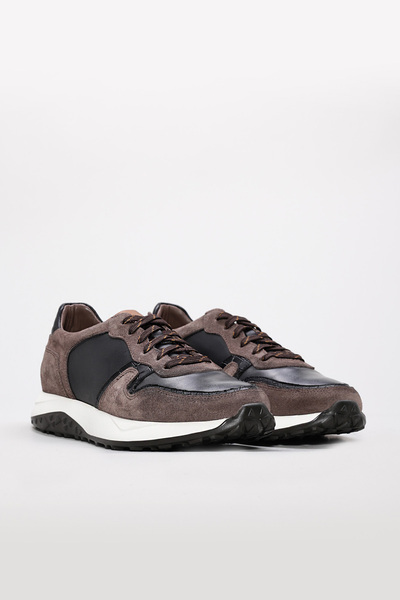 TUGERDİ Brown Suede Genuine Leather Eva Sole Lace-Up Quality Men's Sports Shoes Tg09530131256123