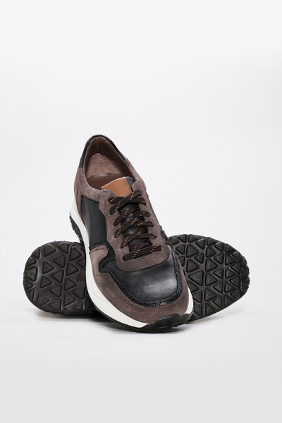 TUGERDİ Brown Suede Genuine Leather Eva Sole Lace-Up Quality Men's Sports Shoes Tg09530131256123