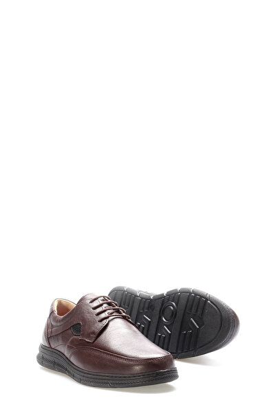 TUGERDİ Brown Inside and Outside Genuine Leather Lace-Up Thermo Sole Quality Men's Casual Shoes Tg099511