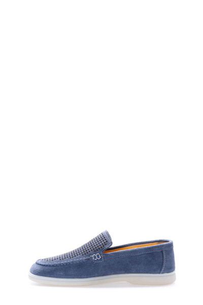 TUGERDİ Blue Denim Genuine Leather Rubber Sole Men's Casual Shoes Tg098191310201221028