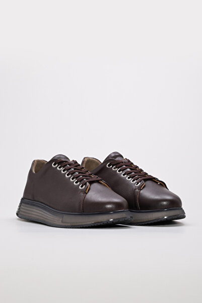TUGERDİ Brown Genuine Leather Eva Sole Lace-Up Men's Casual Shoes Tg09154131241411