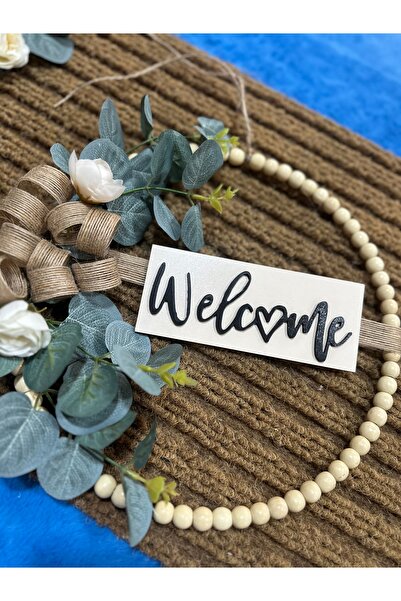 Marrone Σετ δύο τεμαχίων με στολίδι πόρτας από ευκάλυπτο και αντιολισθητικό χαλάκι δαπέδου