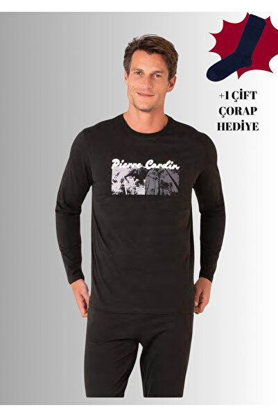 Pierre Cardin Σετ πιτζάμες από 100% βαμβάκι με μακρύ μανίκι και ίσιο πόδι (με...