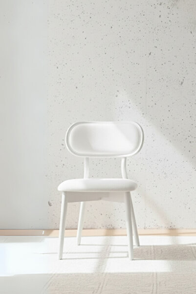 Woodenbend Troy Beyaz Ahşap Döşemeli Sandalye 1 Adet – Modern İskandinav ve K...