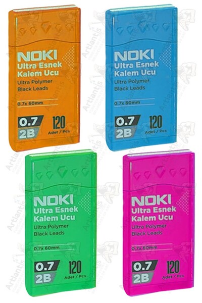 Artlantis Pencil Lead 120 Pcs 0.7 mm 2B 4 Pack Noki Multi Versatil Pencil Lea...
