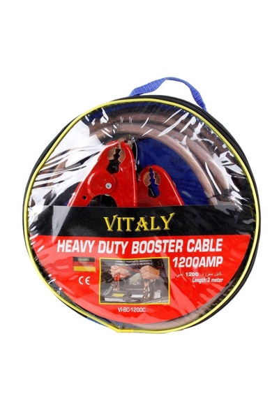 ACE كابل تعزيز السيارات عالي التحمل من فيتالي مع حقيبة حمل (١٢٠٠ أمبير، شفاف)