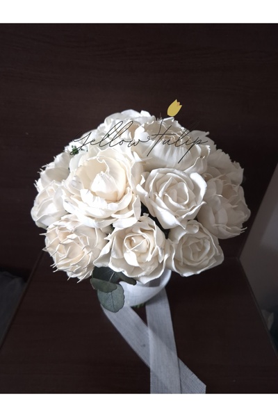 Yellow Tulip Buchet mireasa/nasa flori sola nemuritoare si plante criogenate