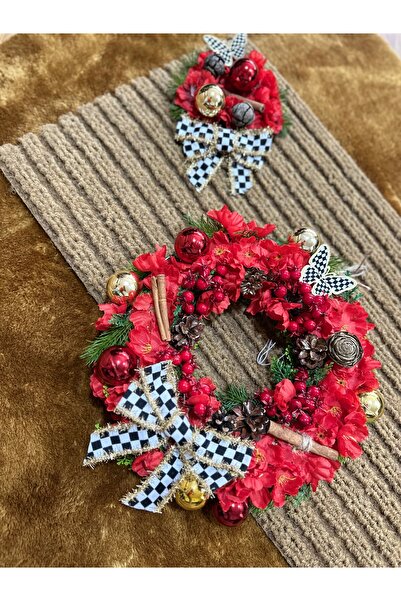 Marrone “Kapı Önü Paspas (70×40) ve Çelenk (30×30) Takımı Kaymaz Paspas Priz Çerçevesi 3'lü Set